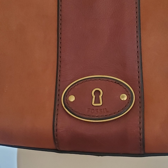 Fossil Vintage Reissue Brown/Tan Leather Satchel - Picture 3 of 8